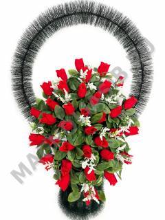 Корзина Ред Флейм с бархатными бутонами выс.100/110см ш.65см